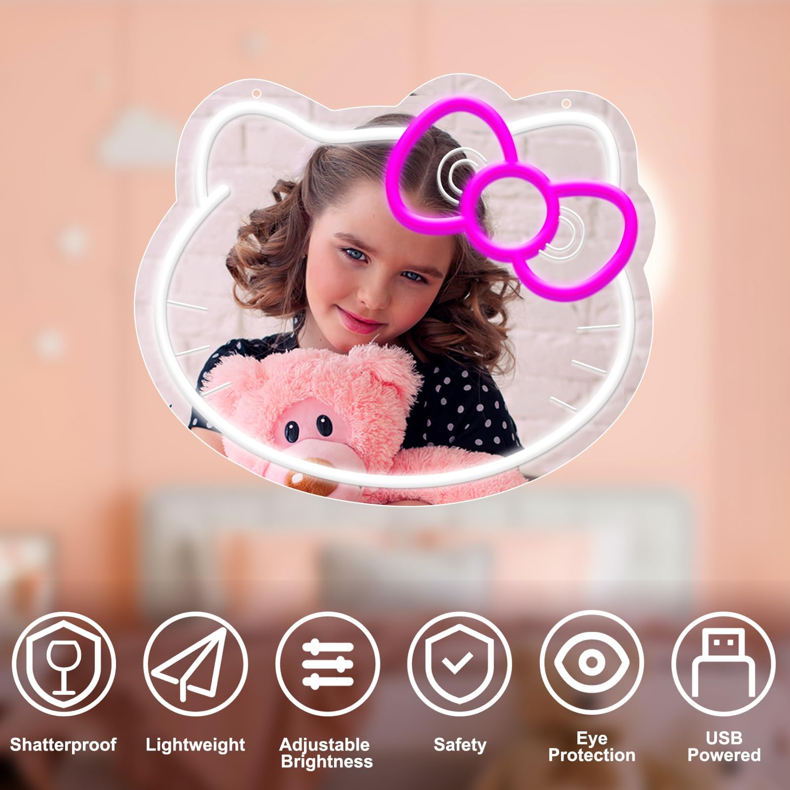 壁掛けミラー☆パステルピンク Amazon.co.jp: YASIZESOU ハローキット バニティミラー ネオン